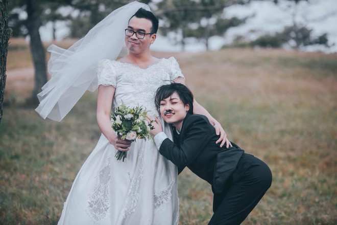 Bộ ảnh cưới hoán đổi của chú rể hot girl và cô dâu boy ngầu Hà Nội gây bão mạng xã hội